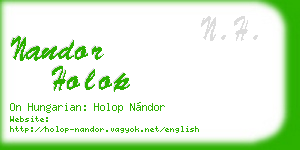 nandor holop business card
